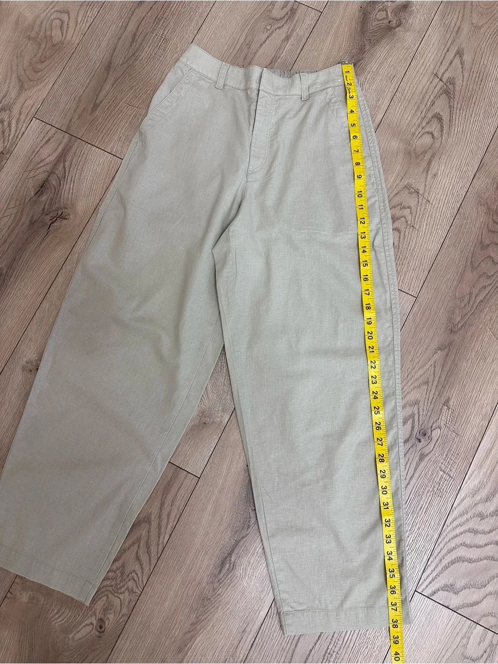 Uniqlo Women's Linen Straight Chino Pants in Light Beige Size XS